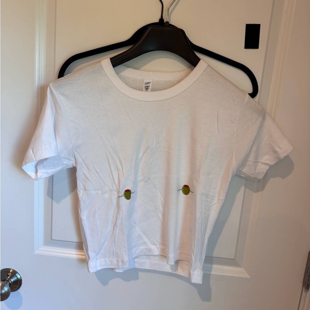 Los Angeles Apparel White Cotton Rib T-Shirt